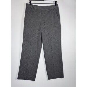 Talbots‎ Refined Ponte Straight Leg Pants Womens Medium Gray Stretch Knit Ankle